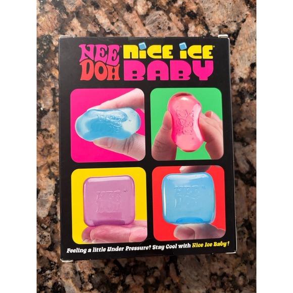 NeeDoh Nice Ice Baby 4 pack, Set of Four Nee Doh Mini Nice Cube Pink Blue Purple - Picture 2 of 2
